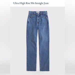 Abercrombie & Fitch Women's Curve Love 90s Straight Ultra High Rise Jeans